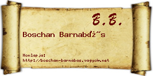 Boschan Barnabás névjegykártya
